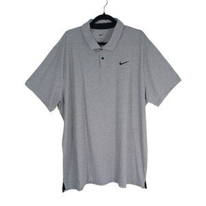 Nike Dri-FIT Gray Polo Shirt XXL Mens Athletic Fit Lightweight